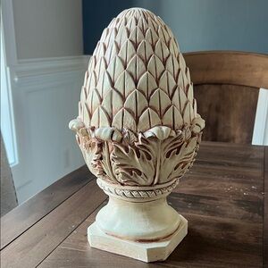 Decorative Cream and Brown Artichoke Sculpture